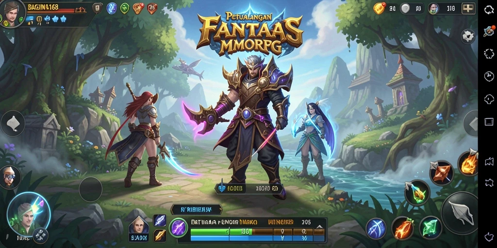 Tampilan gameplay yang menarik dari BAGINTA168 dalam dunia MMORPG.