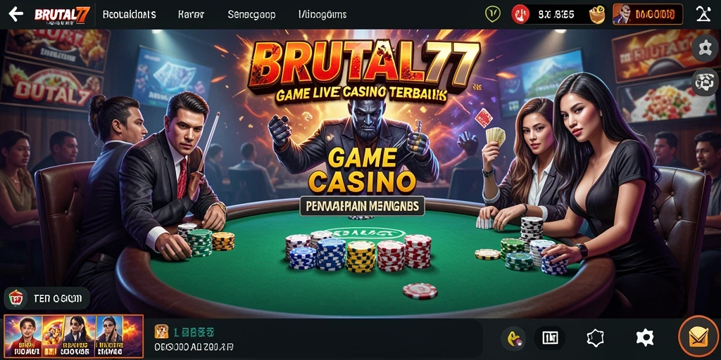 Tampilan gameplay Live Casino yang mengasyikkan di BRUTAL77.