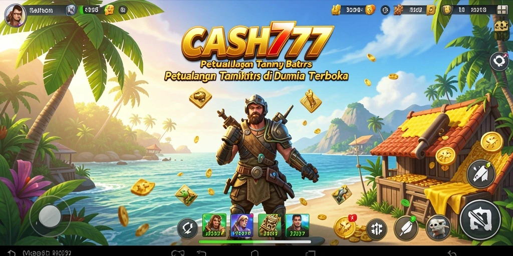 Screenshot dari game CASH777 menunjukkan petualangan seru di dunia terbuka.