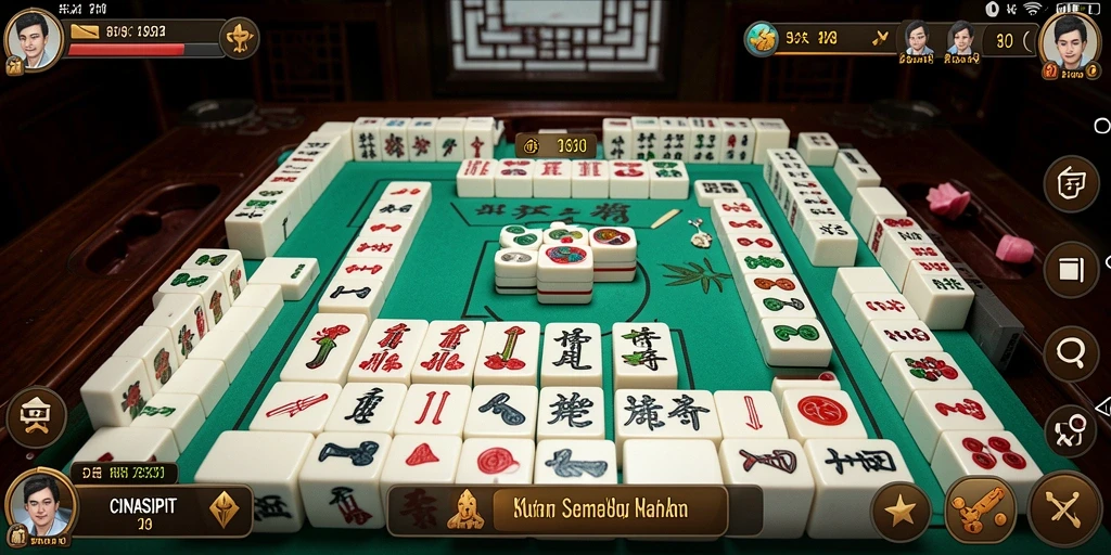 Tampilan antar muka permainan CINASIPIT dengan elemen Mahjong yang menarik.