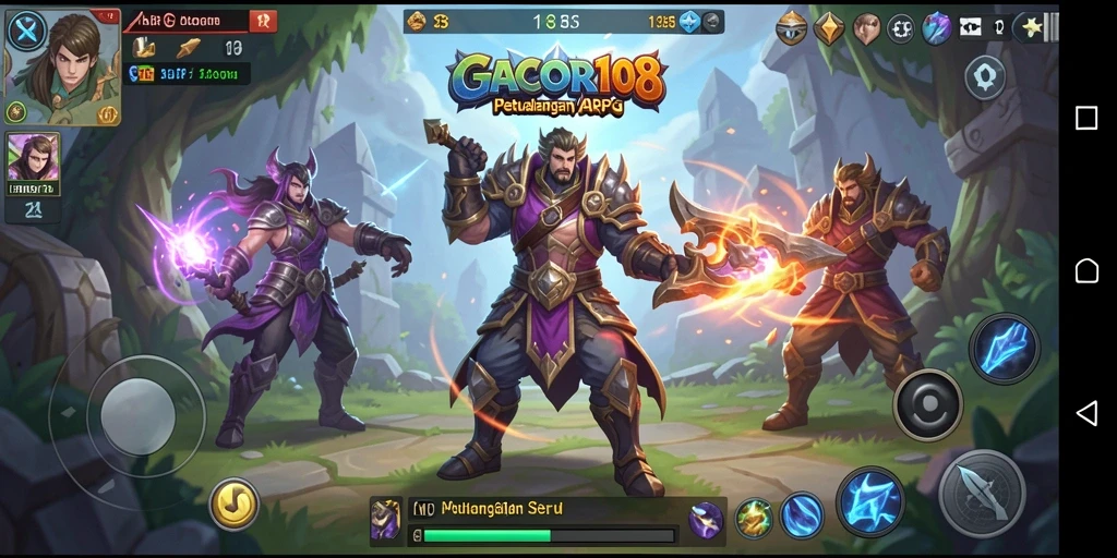 Tampilan gameplay menegangkan dalam GACOR108 dengan efek sihir yang memukau.