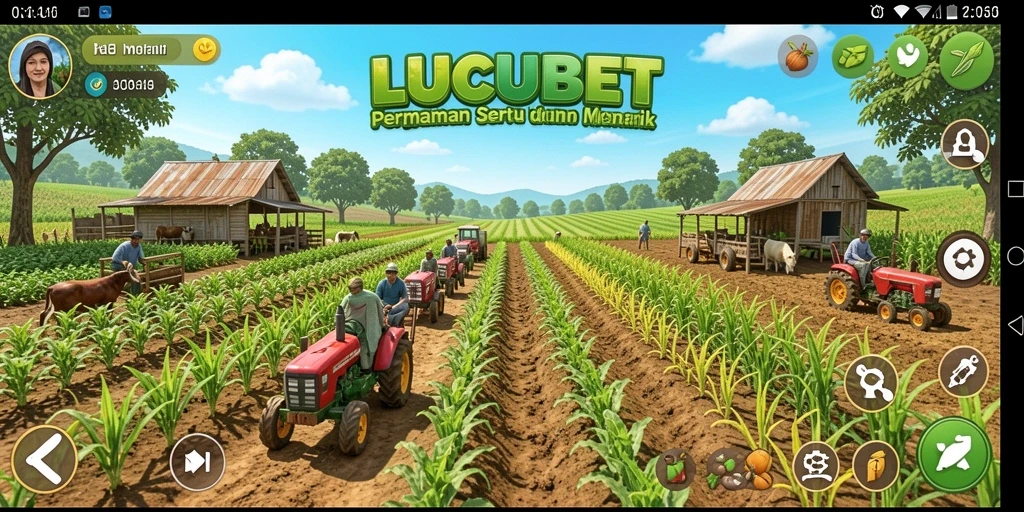 Tampilan gameplay LUCUBET yang menarik dalam mengelola pertanian.