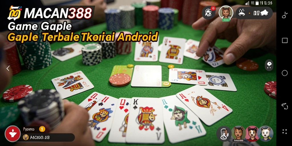 Screenshot menunjukkan antarmuka permainan Gaple yang menarik dan user-friendly.
