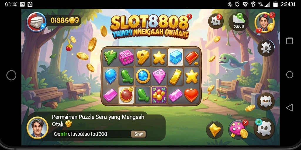 Screenshot gameplay SLOT8808 yang menampilkan level Puzzle yang menantang.