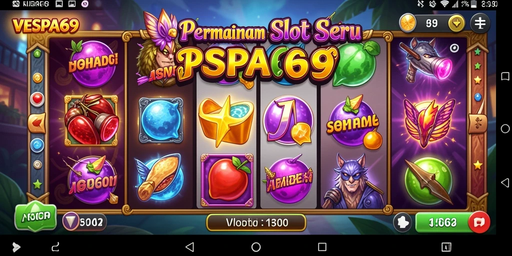 Tampilan gameplay VESPA69 yang memukau dan penuh warna.